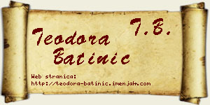 Teodora Batinić vizit kartica